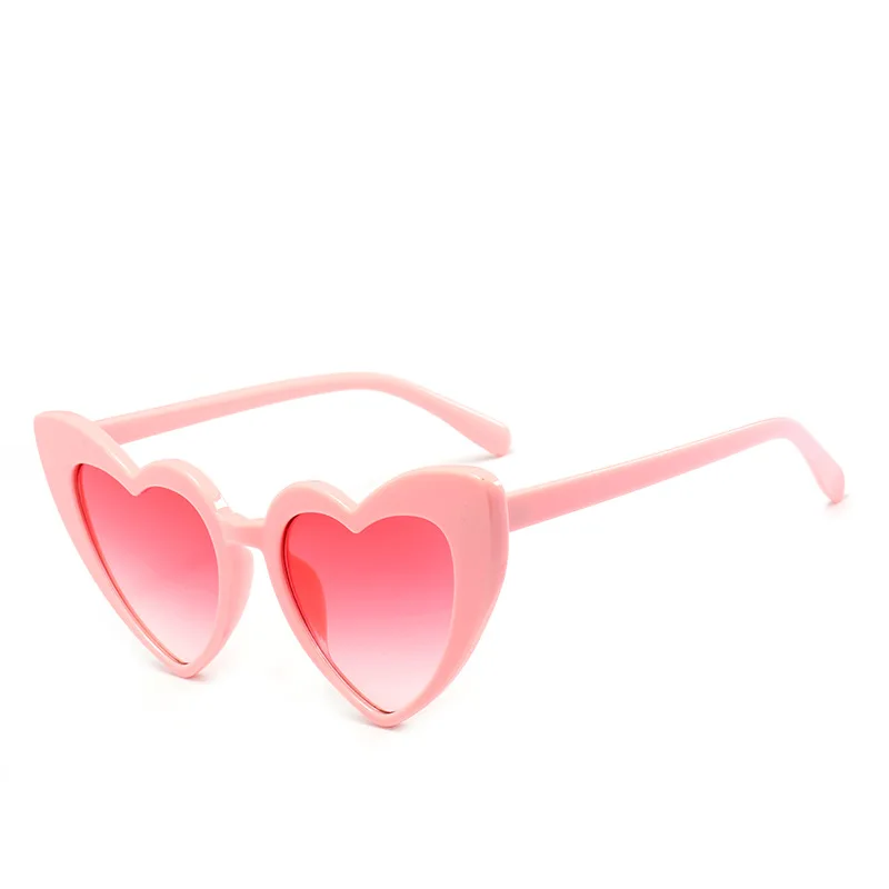 

Cheap 2022 Cute Woman Girls Shades gafas Vintage Eye wear Lovely Pink Heart-shaped Sunglasses