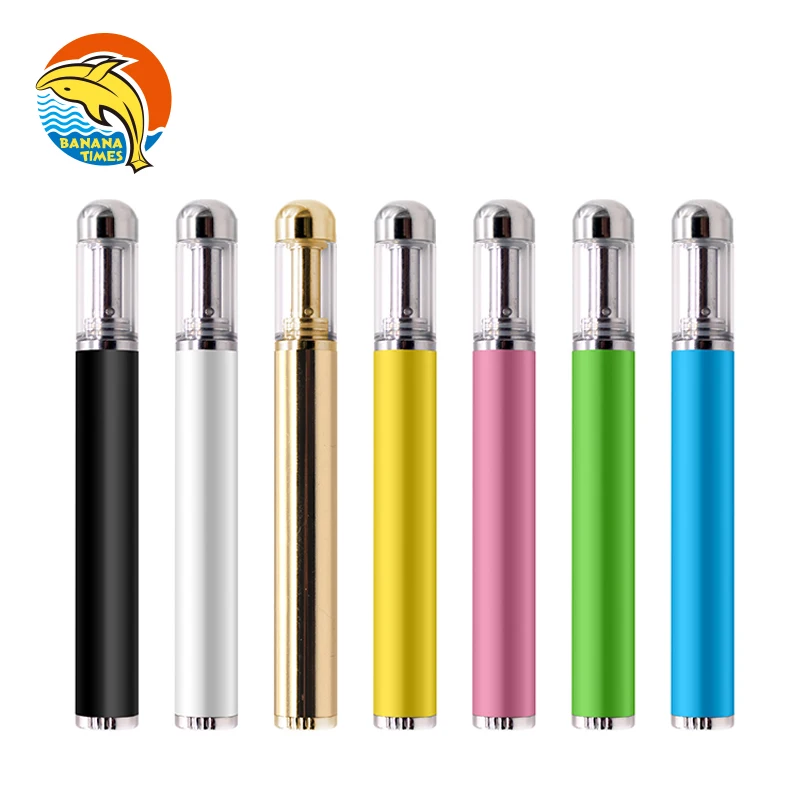 

New trending cbd vaporizer full ceramic coil rechargeable 530mah vap BANANATIMES 0.5ml 1ml empty CBD Vape, White/ black/ gold/ customized color