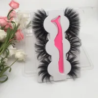 

3 pairs 7 pairs / set thick fur mink lashes 3d 25mm mink eyelashes with tweezers