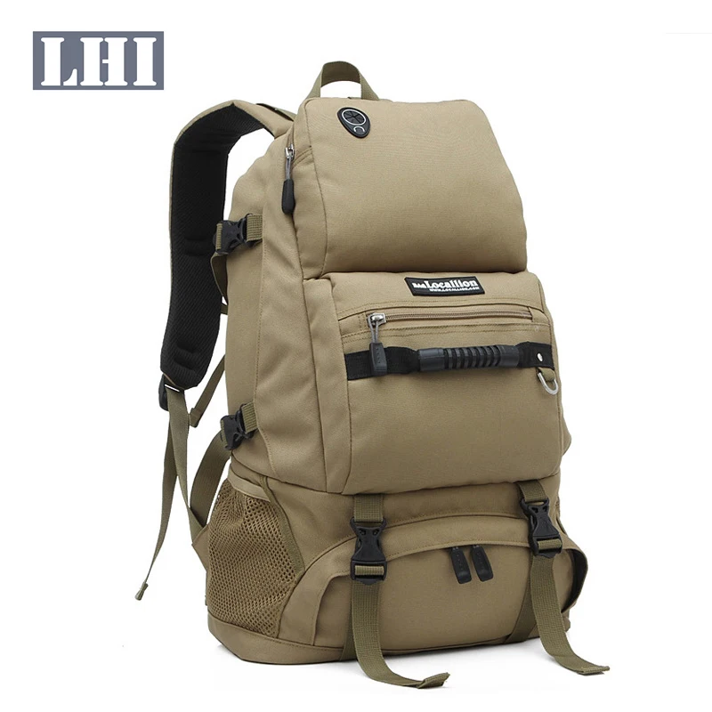 

LHI Softback Kanpsack_Bacpack Custom Logo Travel Sport Hiking Polyester Waterproof 45L Tactical Back Pack Backpack