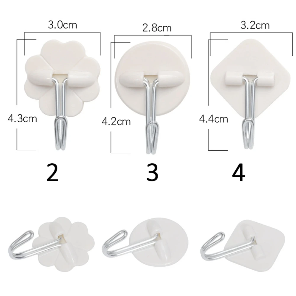 

6pcs Strong Hook White Plastic Sticky Wall Mount Suction Cup Wall Hook Kitchen Bathroom Accessories