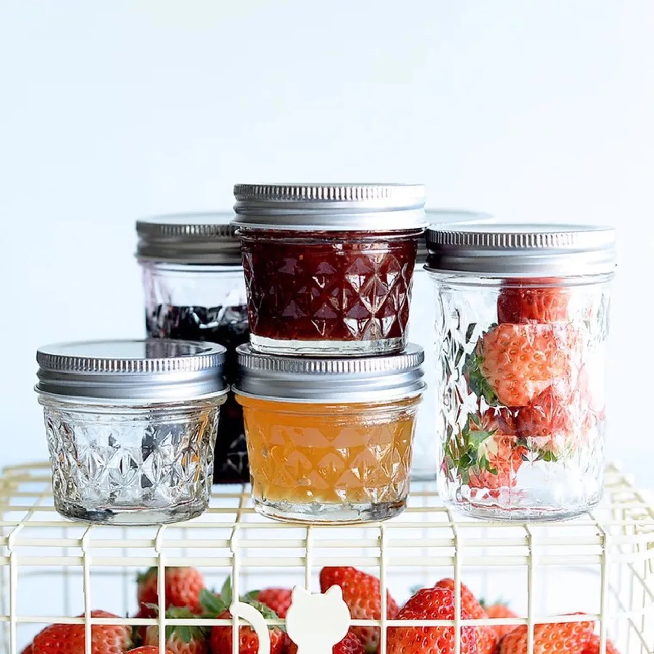 

Manufacturer mason jar 8oz with lid in bulk kitchen storage honey jam jar glass