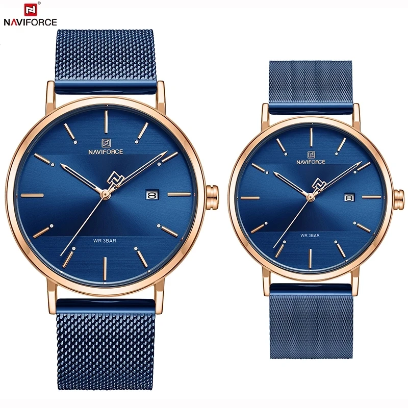 

NAVIFORCE 3008 Lover's Watches for Men Women Simple Casual Quartz Wristwatch waterproof Date Clock Couple Watch Valentine's Gift