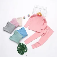 

Children Cotton Long-sleeved Solid color Pajamas Sets