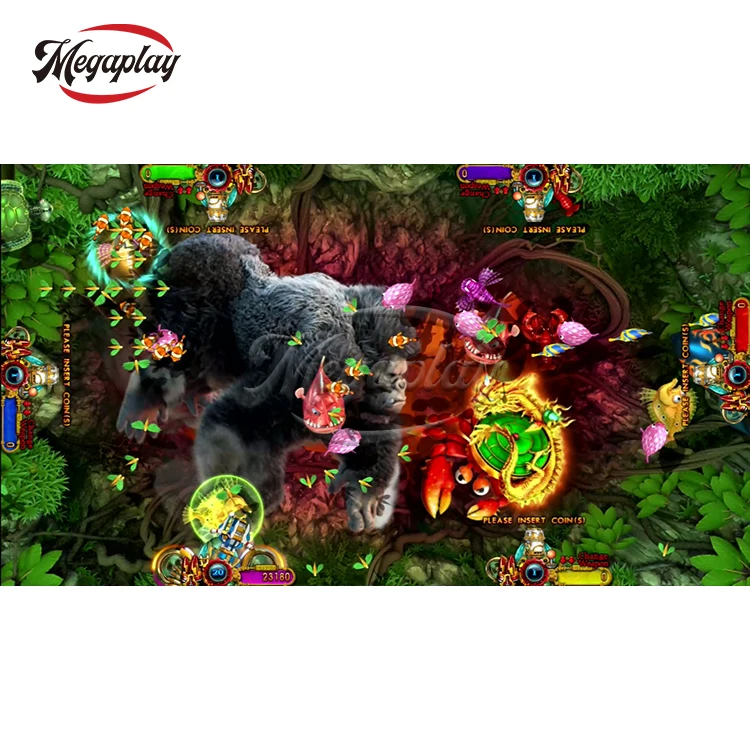 

Suppoet 4 Seat Fish Table Ocean King Plus King Kong's Rampage Game Kits 5 In 1 Fish Game With Link Jackpot
