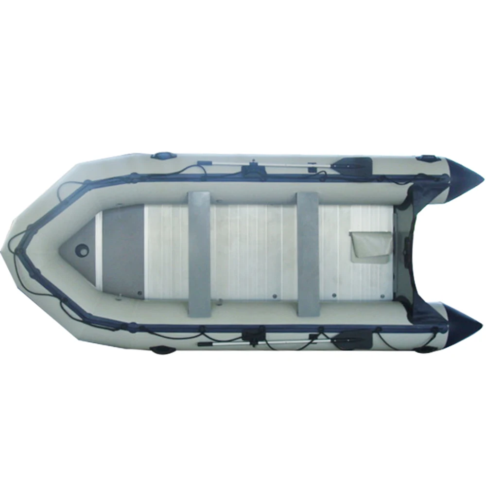 

Newbility 330cm Chinese Inflatable boat PVC aluminum alloy floor small fishing rescue boat, White gray