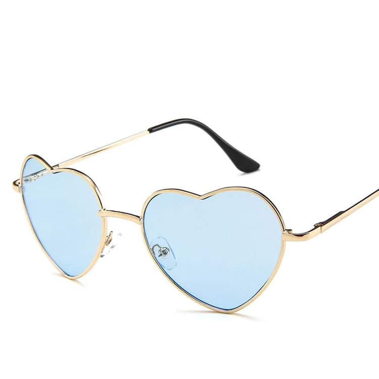 

2021 High Quality Wholesale Heart-shaped Luxury Trendy Lady Metal Retro Shades Sunglasses Women