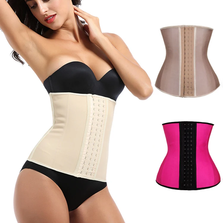 

Logo pink private label latex corset waist trainers plus size in 6x, Black or customized color