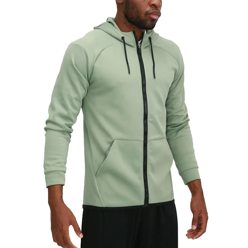 

Men Outdoor Long Sleeve Comfort Full Zipper Quick Dry Hooded Running Jacket