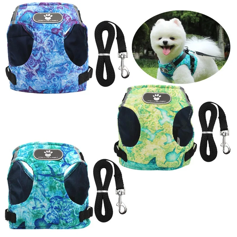 

Printed Colorful Cachorro Wild One Sex Women With Dog Pet Cat Harness And Leash Set Travel Harnais Pour Chien Pechera Para Perro, Customized color