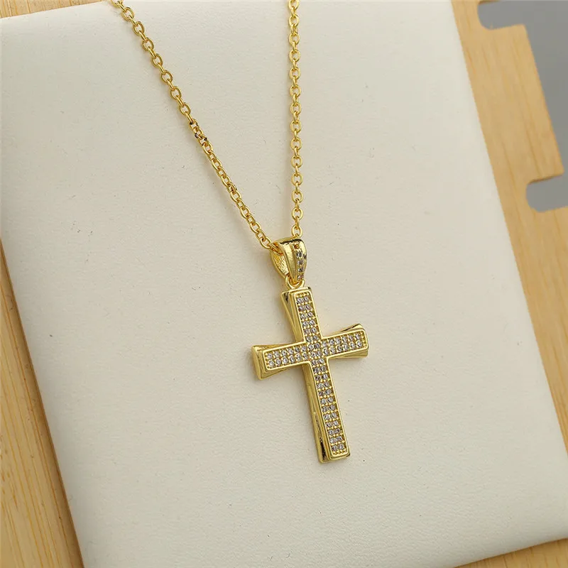 

Aimgal Jewelry jewelry wholesale Copper plated 18 karat gold cross pendant fashion necklace