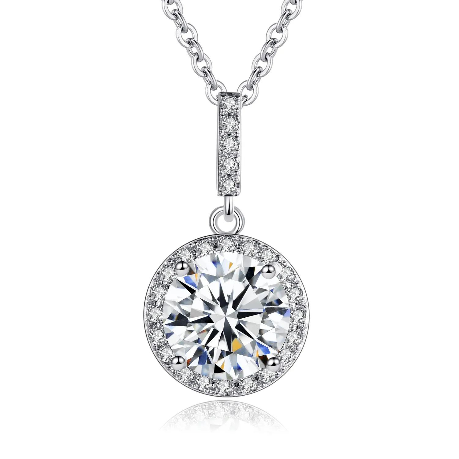 

New fashion simple micro-set round zircon necklace Valentine's Day gift jewelry