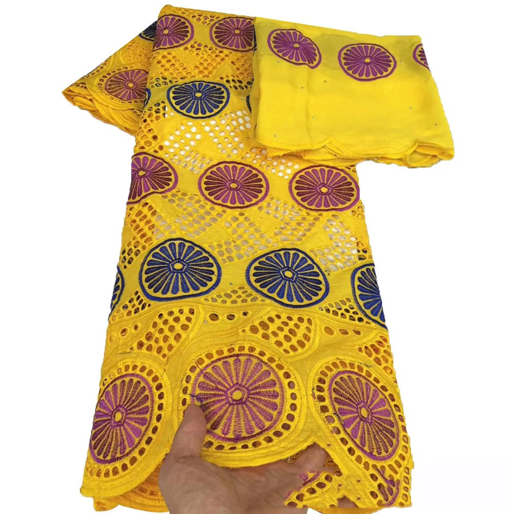 

Beautifical yellow lace fabric voile embroidery cotton evening dress ML52R104, Customized