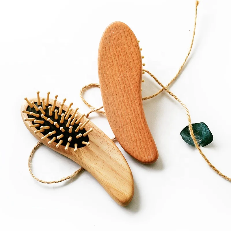 

Factory Price Natural Wood Kids' Mini Scalp Massage Hair Detangle Brush