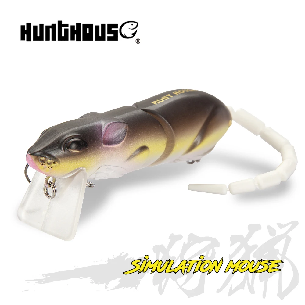 

85mm17g hunthouse lures fishing lures rat Lifelike Artificial hard body jointed minnow floating rat lure, 8colors
