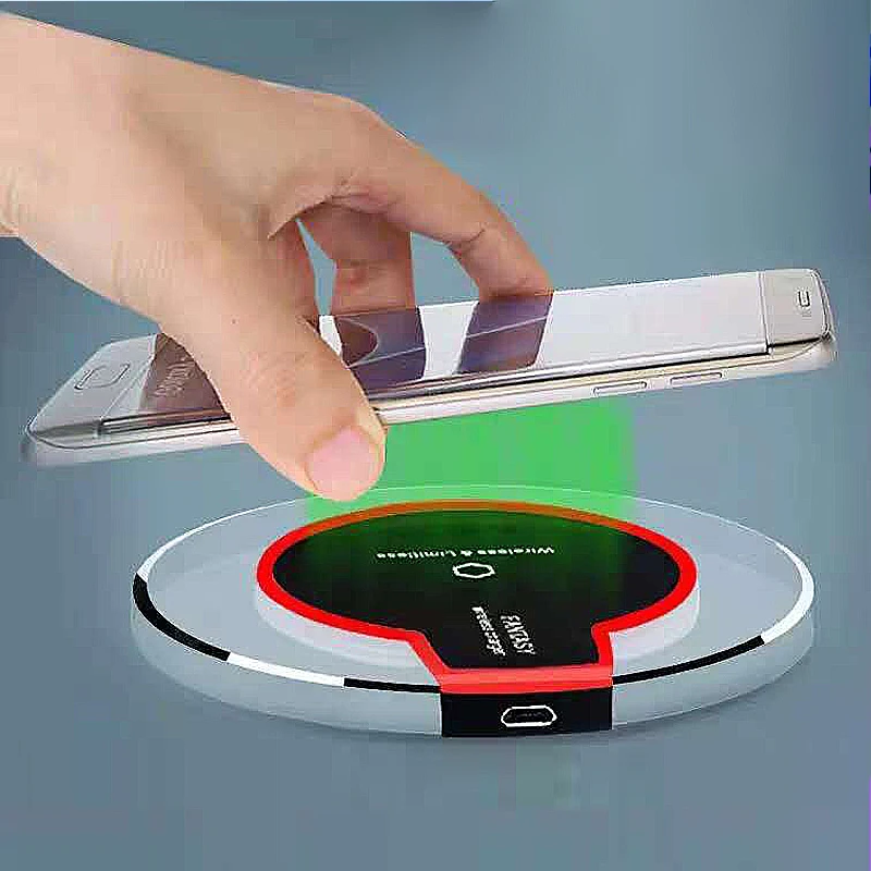 

Free Sample K9 Universal Crystal Qi Wireless Charger With LED Light Mobile Phone Wireless Charging
