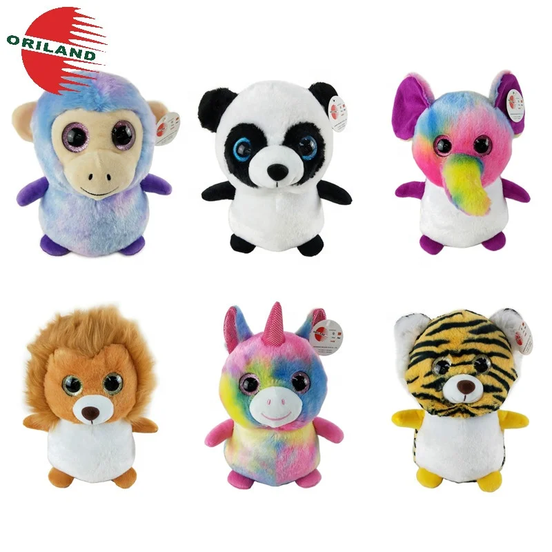 Cute Big Glitter Eyes Stuffed Animals Panda Unicorn Plush Toys Buy