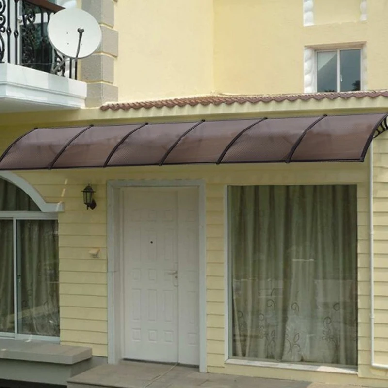 

New Design Light And Thin Front Door Canopy Metal frame Polycarbonate Outdoor Canopy, Customized color