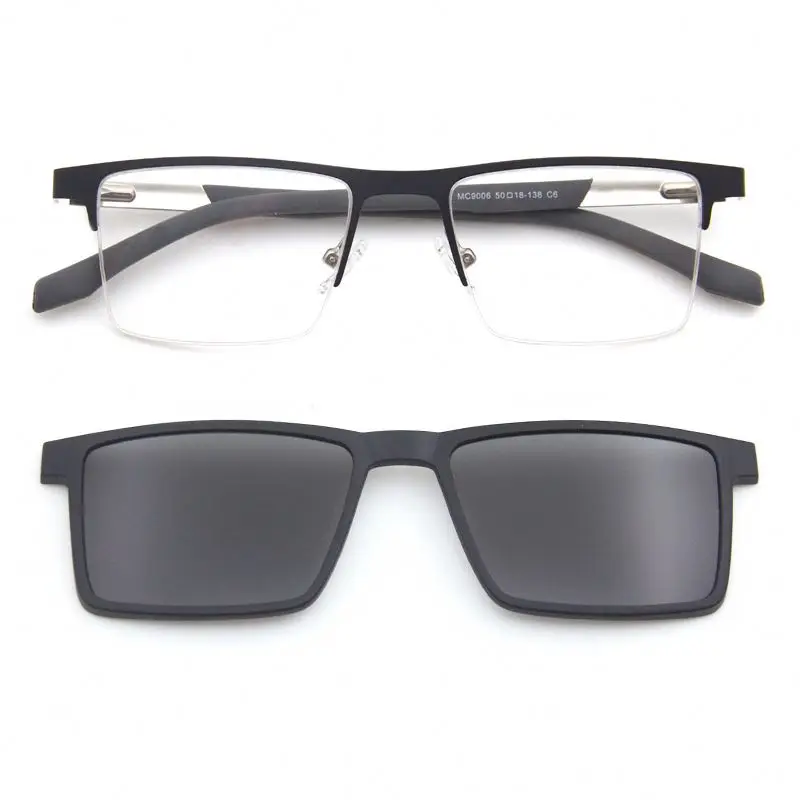 

Clip-on Metal Glasses China Wholesales Optical Frame Clip On Sunglasses Men Magnetic Polarized