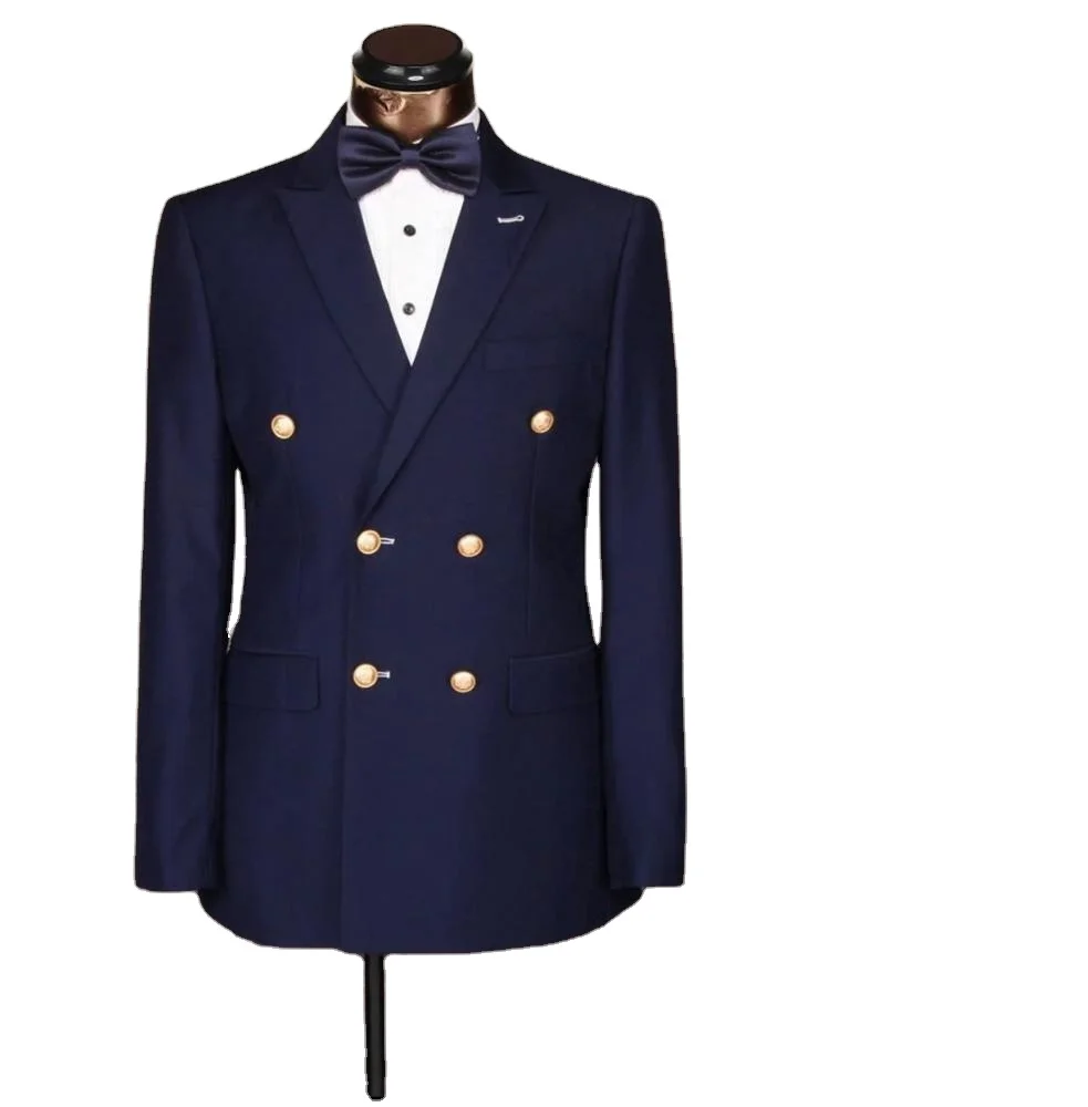 

Navy Blue Man Suits Male Double Breasted Tuxedos Tailored Mans Wedding Suits Sets (Jacket+Pants) Suits For Men, Per the request