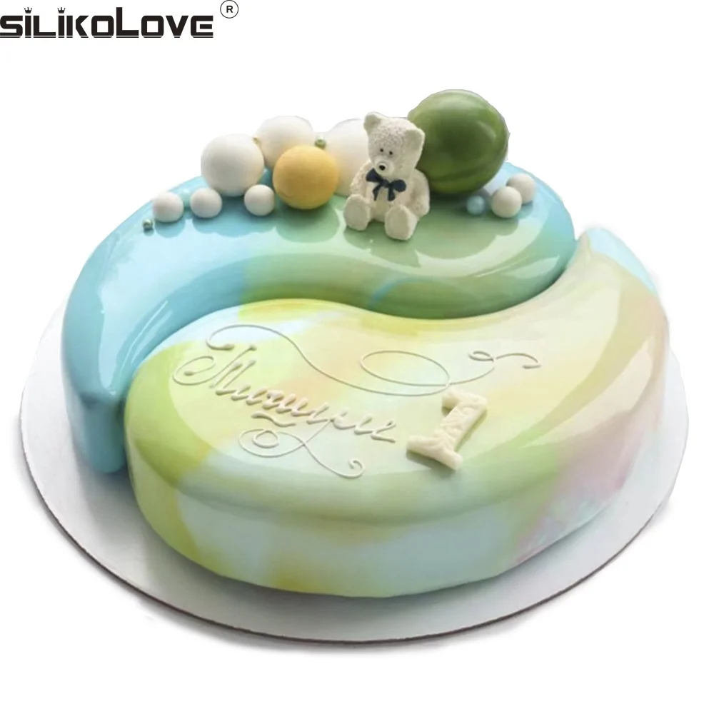 

Silicone Mousse Cake Mould Silicone 3D Drop Mold Cake Baking Tray Mousse Bakeware With Cake Decoration Tools Set, As picture or as your request