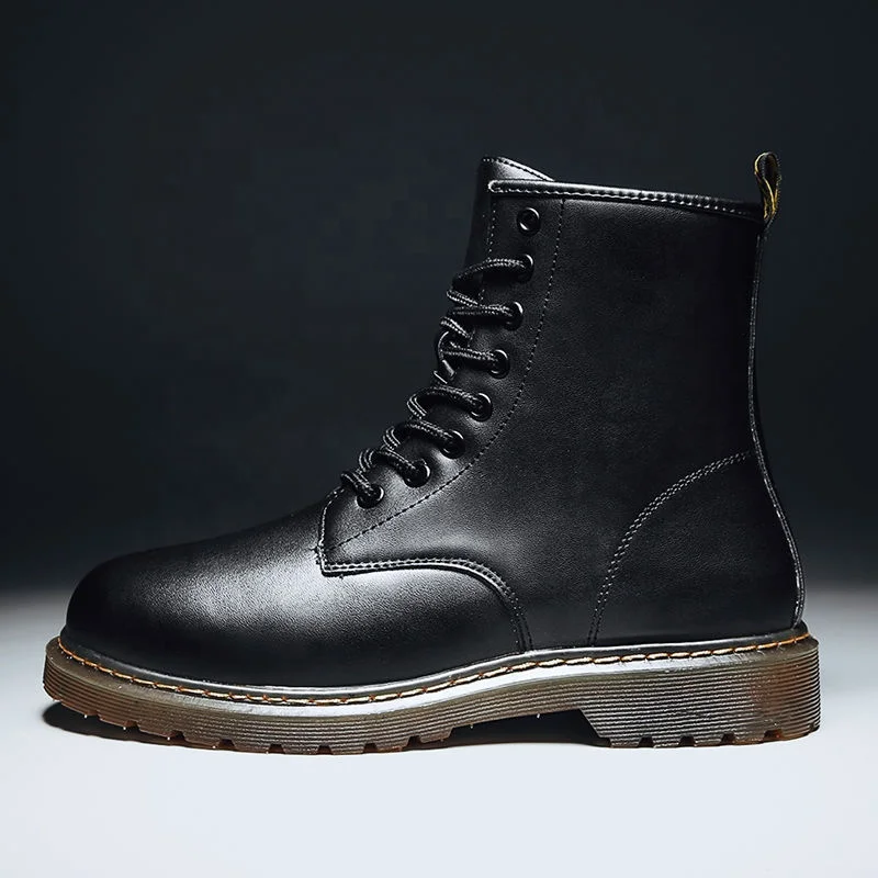 

Cheaper anti-skid stylish men leather high leg indestructible shoes