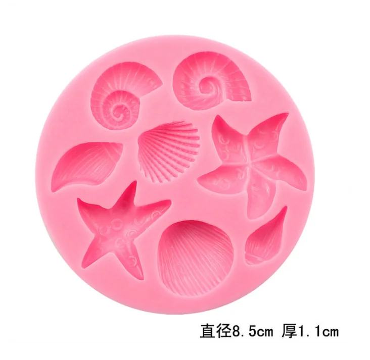 Silicone Fondant Moulds Sea Shell Crystal Epoxy Mould Marine Life Series 