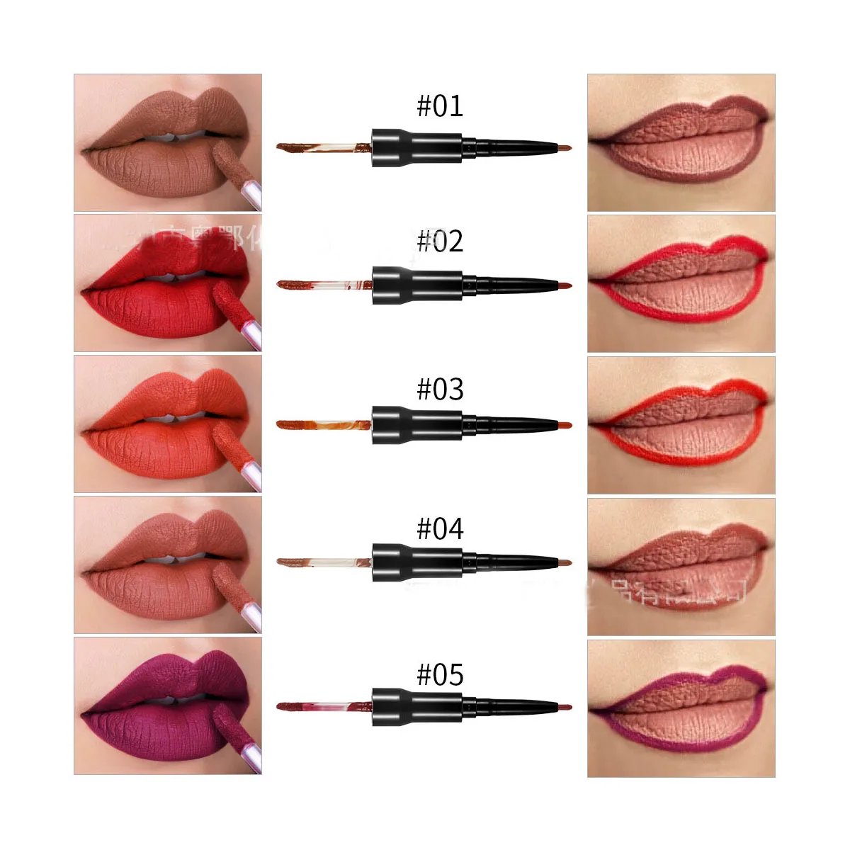 

Qiji Wholesale In Stock Custom Logo 15 Colors Matte Lip Liner Matte Liquid Lipstick Waterproof Lip Gloss