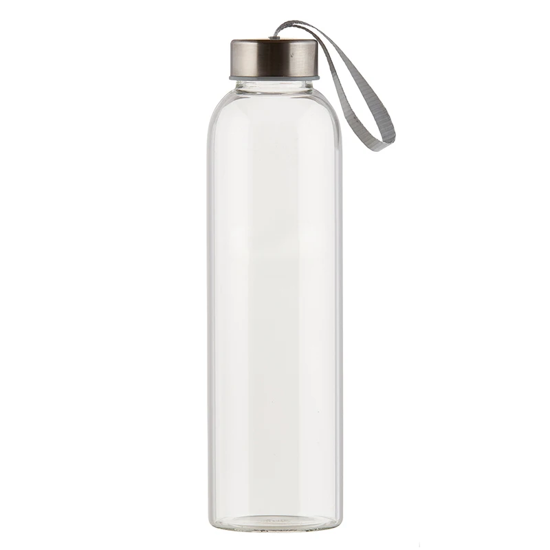

bpa free custom reusable water bottle glass with protective neoprene metal sleeve stainless cap brief classical stylish