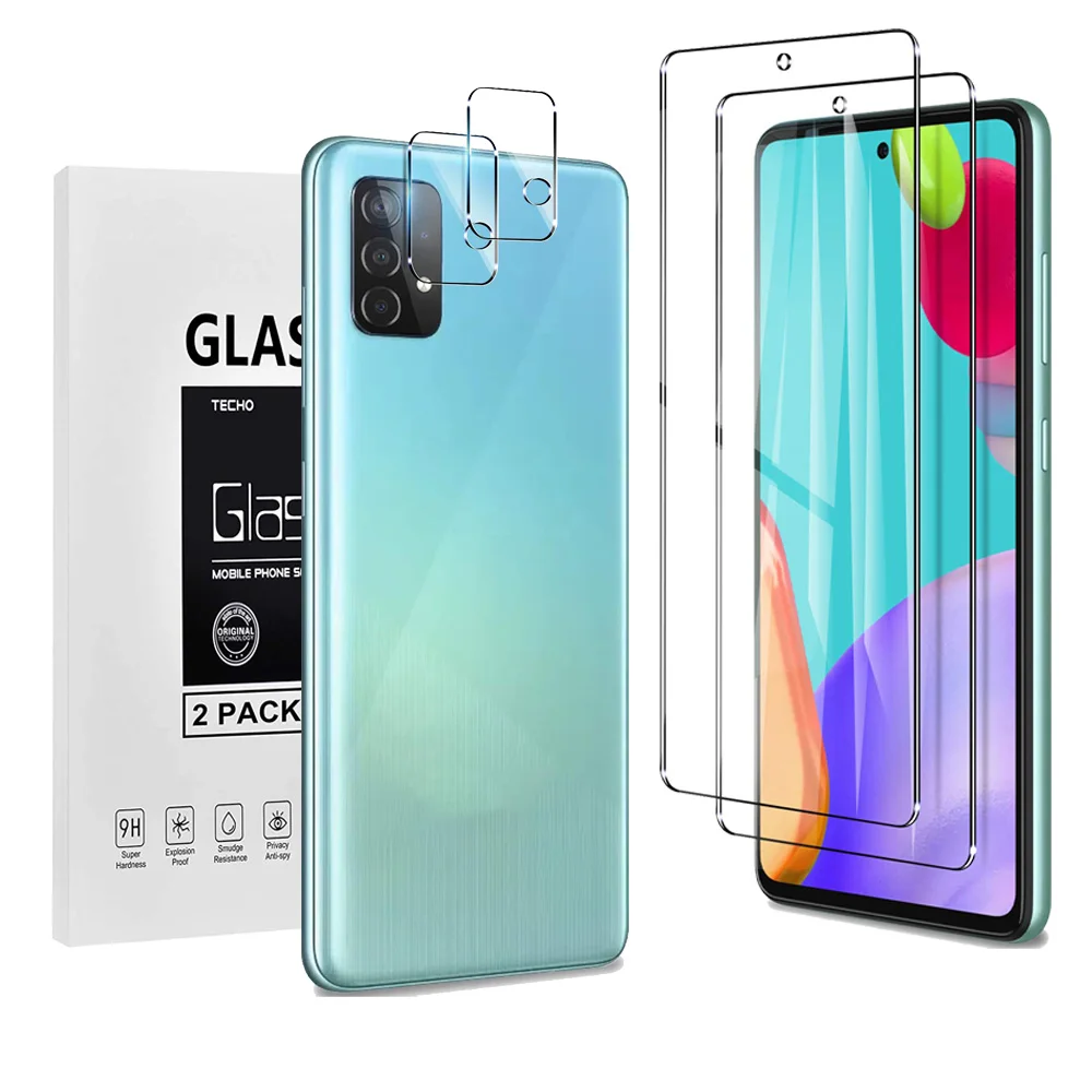 

for Samsung A52 Screen Protector with Camera Lens Protector 4 Pack Tempered Glass Protector for Samsung A52