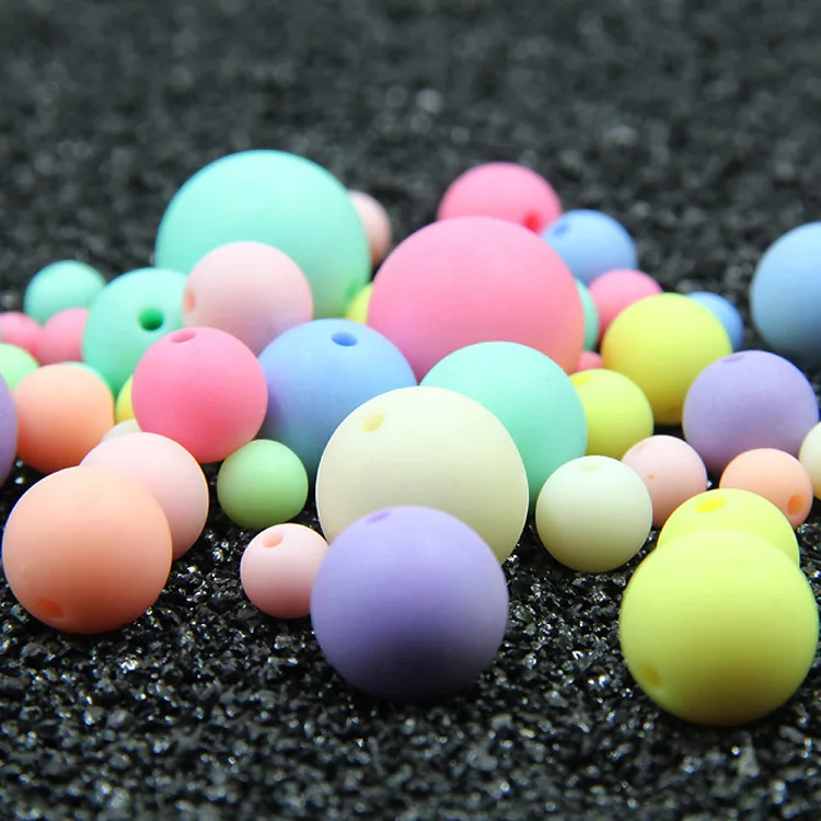 

Wholesale 6mm 8mm 10mm Candy Color Beads for Jewelry DIY Plastic Acrylic Matte Beads Frosted Round Beads, Colors