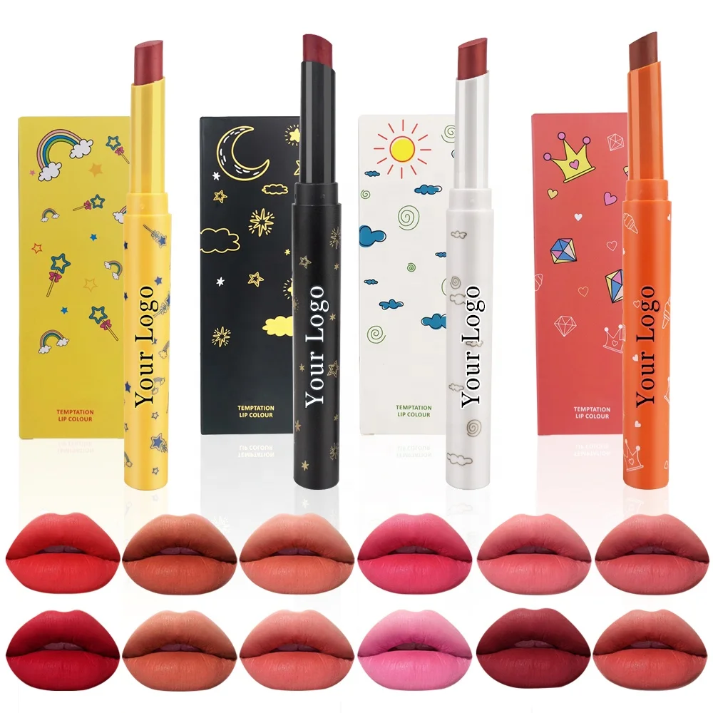 

New matte lipstick private label waterproof long lasting lipstick, 12 color optional