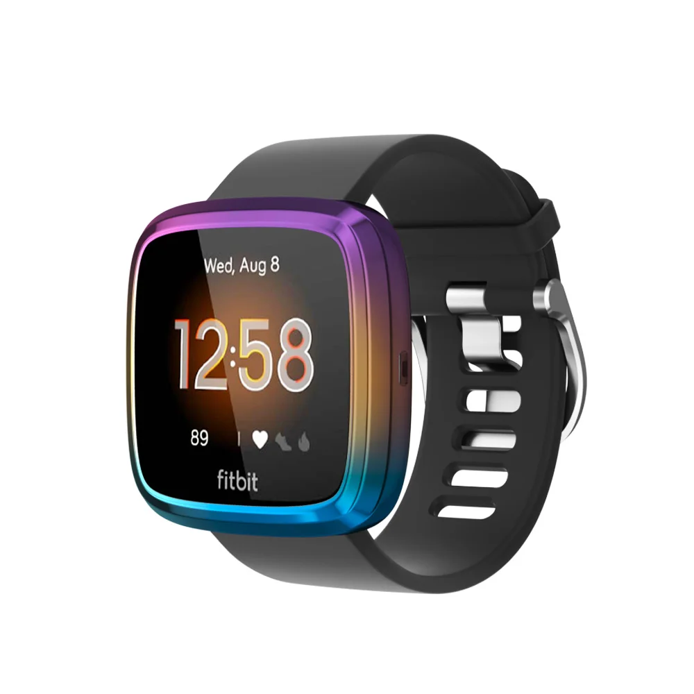 

Compatible with Fit bit versa Screen Protector, Slim Soft Full Cover Case Bumper Frame Protective for Fit bit versa Smart Watch
