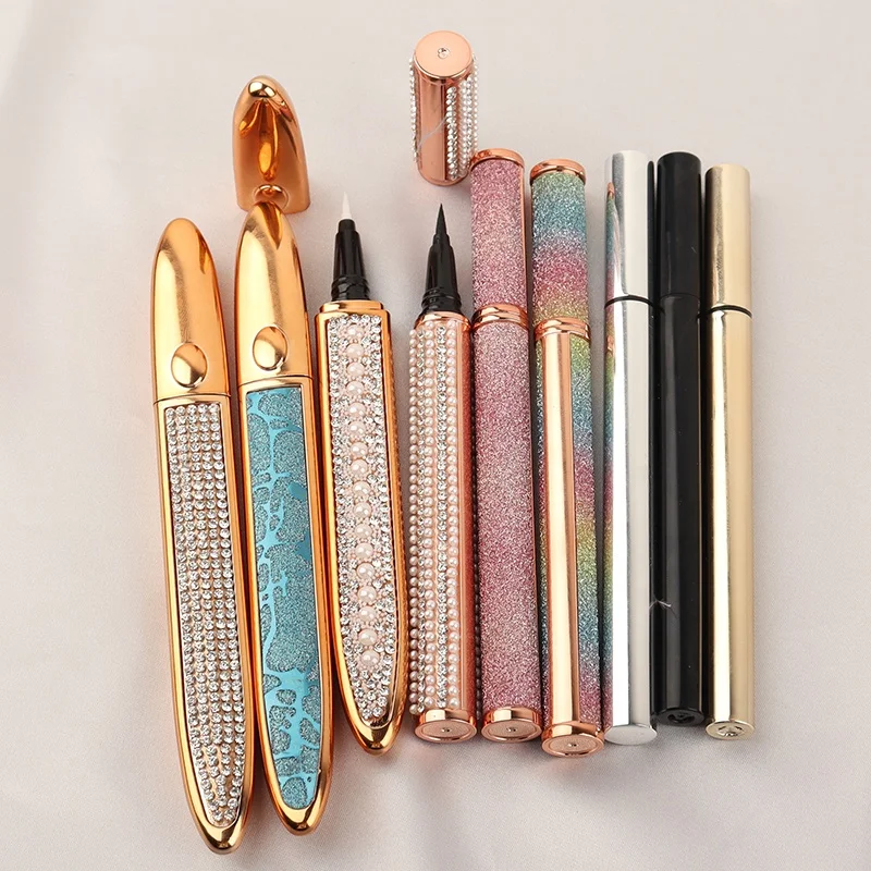 

5 pair 3dmink custom tweezers tools cheap eyelash case acrylic case glue liner pen packaging box fluffy mink lash, Natural black
