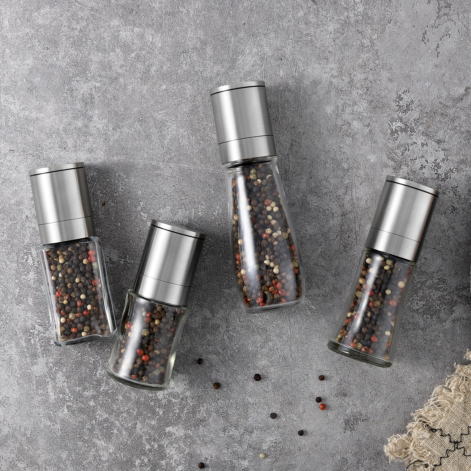 

Spice and Herb Mills Small 100ml Portable Stainless Steel Salt and Pepper Grinder