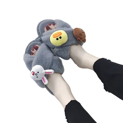 

Autumn and winter on the new women word slippers lovely cartoon animal home slippers, As pricture