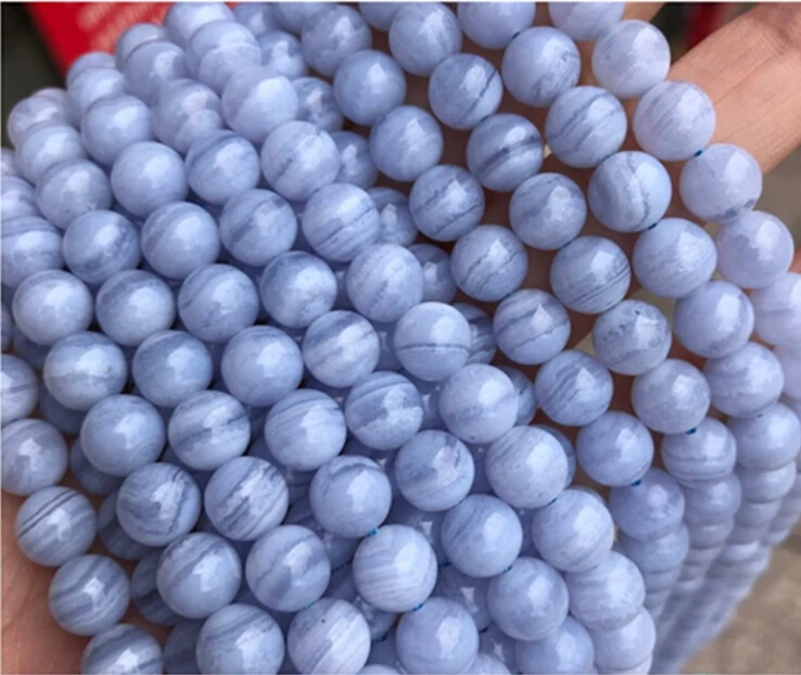 

AAA Blue lace agate 6 8 10mm natural gemstone lava loose beads crystal aquamarine bracelet stone beads for jewelry making
