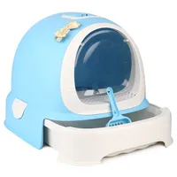

Home Easy Clean Up Clumping Pet Cat Toilet Luxury Plastic Cat Litter Box Closed Large Cat Toilet