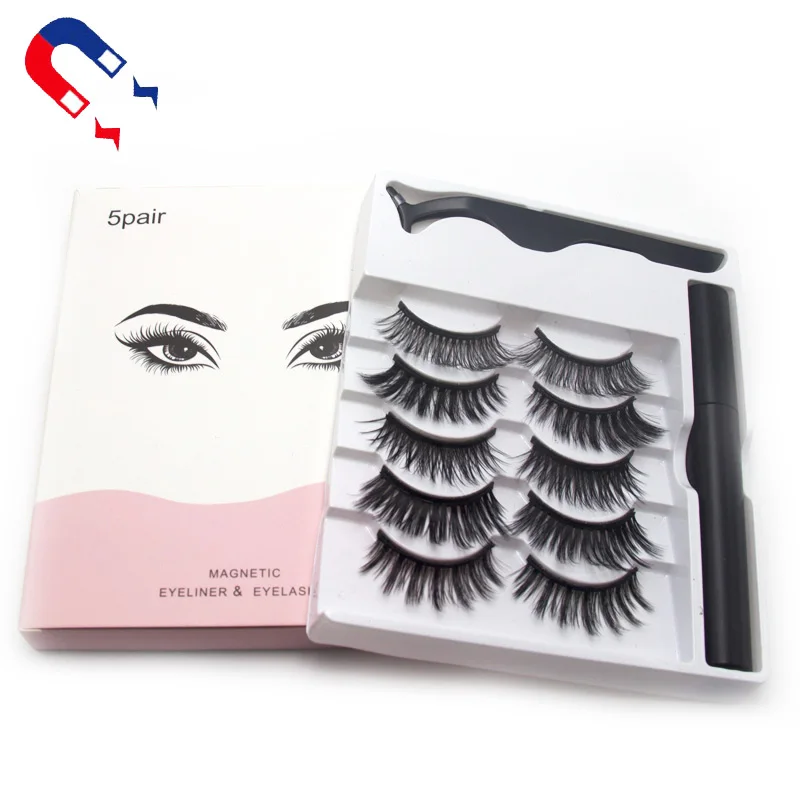 

2021 Newest styles wholesale magnetic lashes box vendor mink magnetic eyelashes private label set