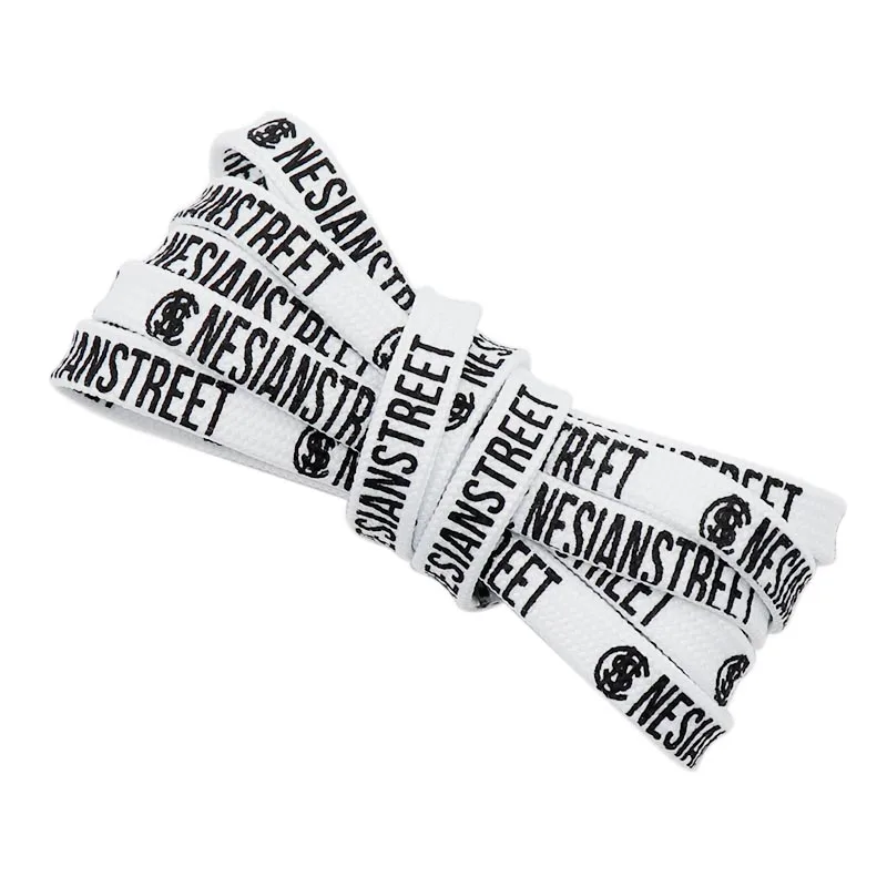 

XuanSi Shoe Accessories Fashion Design Printing Logo And Letter White And Black Flat Polyester Printed Shoelaces, Red, white, black, grey, etc