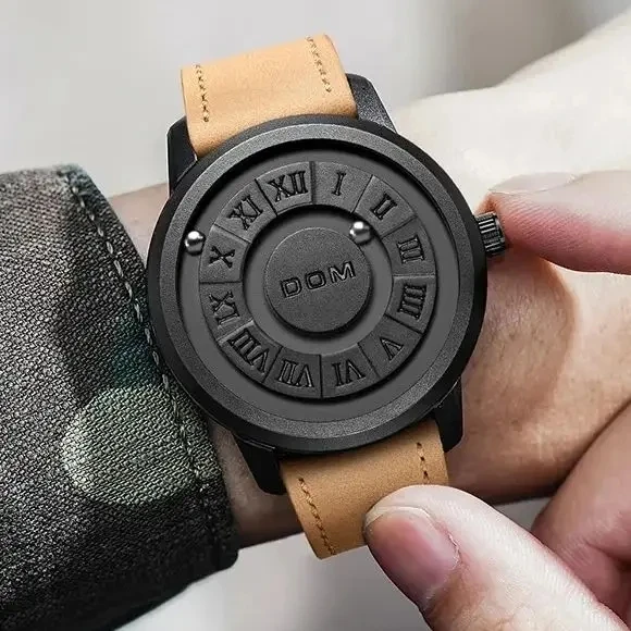 2023 New DOM Watch Men 1345 Trend Concept Men's Watches Creative Scrolling Pointer Magnetic Force Fashion Waterproof Wrist Watch