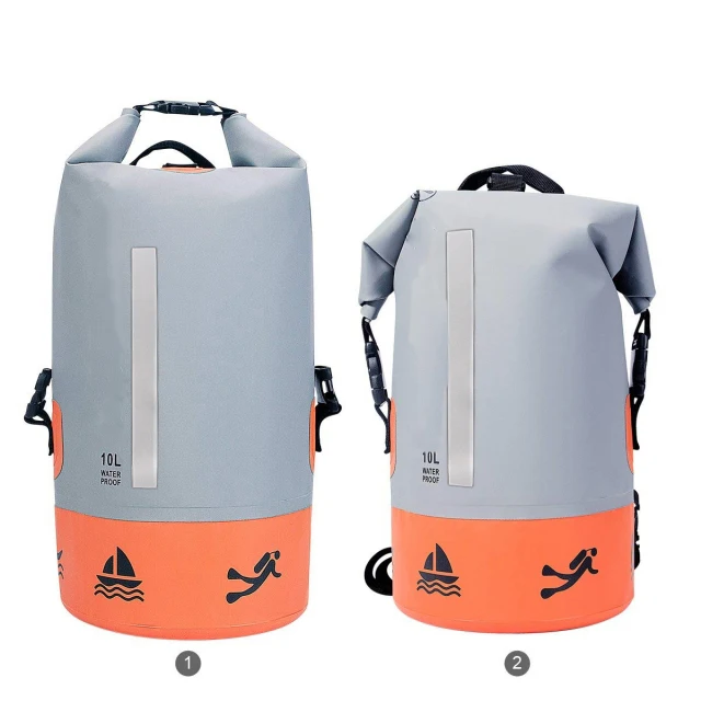 

Custom folding backpack waterproof hiking sports bag, Orange+grey/black+grey