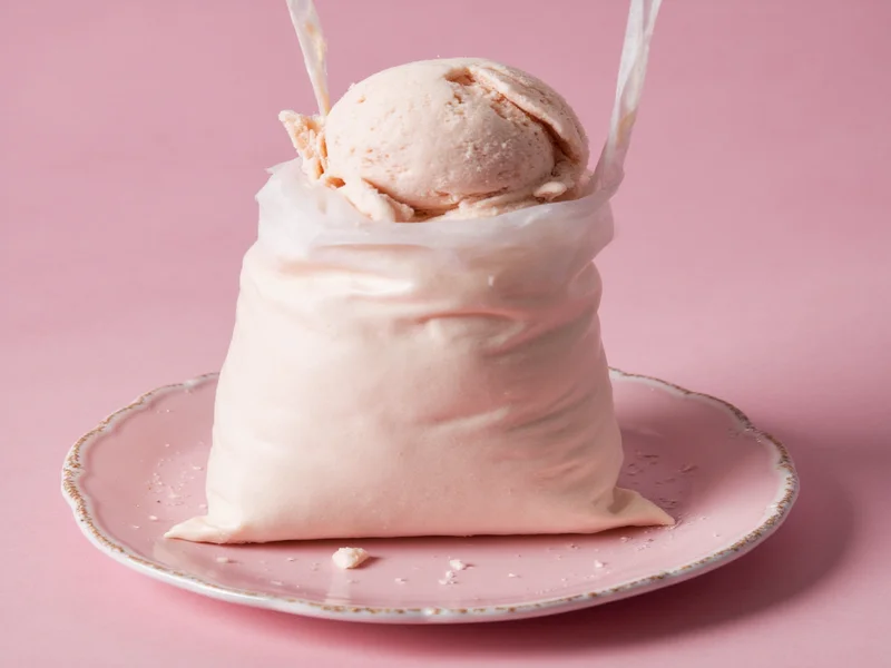 homemade ice cream from a bag