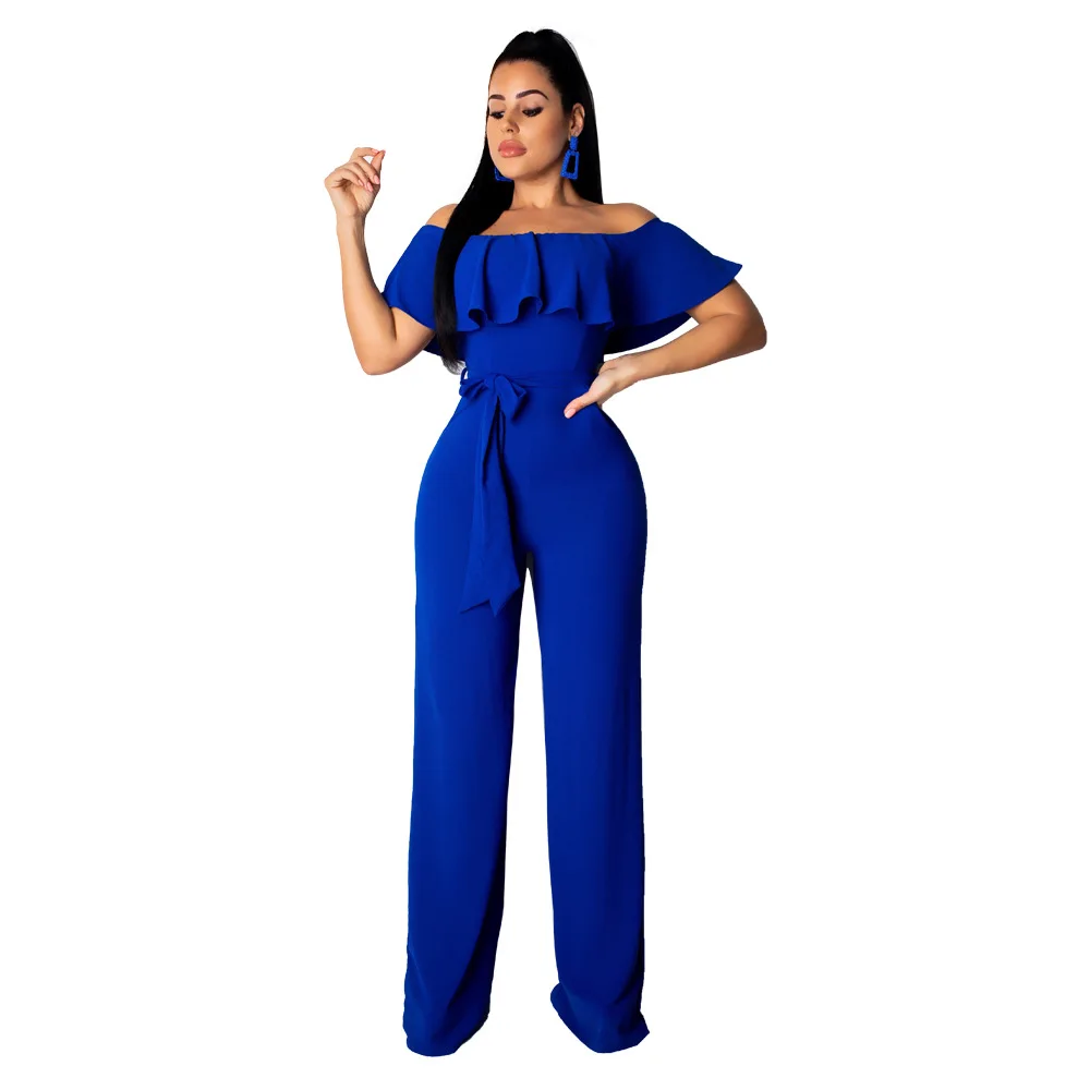

2020 New Arrival High Quality Women sexy Ruffles fashion Elegant one piece jumpsuit