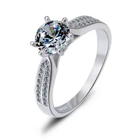 

wholesale high quality Zircon plating jewellery ring womens 925 sterling engagement diamond Wedding silver jewelry rings