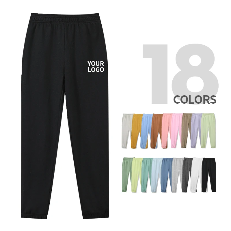 

Wholesale Men's Joggers Sweatpants With Printing Custom Logo Drawstring Pocket Pants Blank Unisex French Terry Mens Sweatpa