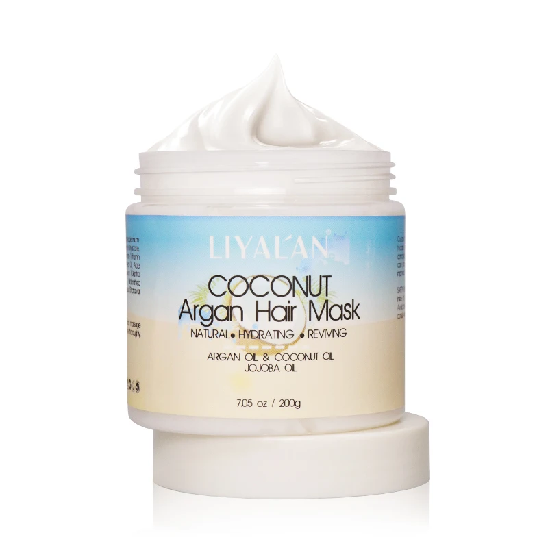 

Private Label Organic Coconut&Argan Oil Hair Cream Women Moisturizing Repair Keratin Treatment Hair Mask, White