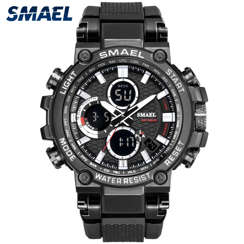 

SMAEL watch 1803 sport water resistant digital quartz wrist watch, Army green, black, khaki, gold, red, blue