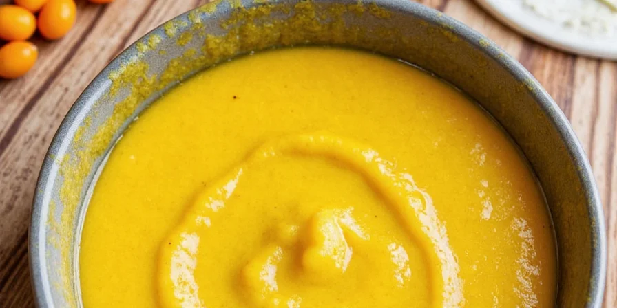 Bowl of fresh yellow aji sauce