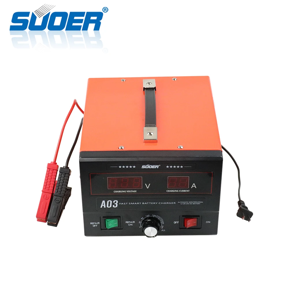 

Suoer 3-30A Fast Smart Automatic Battery Charger 12V 24V Three Phase Charging Mode